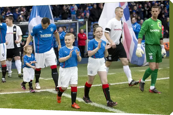 Rangers FC: Lee McCulloch and Mascots Kick-Off Scottish League One Match at Ibrox Stadium - 2003 Scottish Cup Champions