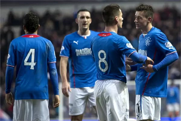 Rangers Football Club: Fraser Aird and Ian Black's Euphoric Moment as They Celebrate Goal at Ibrox Stadium - Scottish League One: Rangers vs Ayr United