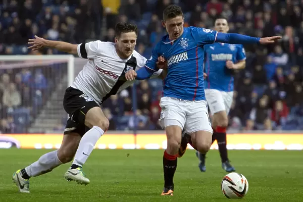Fraser Aird in Action: Rangers vs Ayr United at Ibrox Stadium - Scottish League One