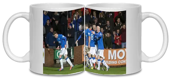 Rangers: Nicky Law's Thrilling Goal Secures Scottish League One Victory over Dunfermline Athletic - Celebrating with Team Mates as Champions (2003)