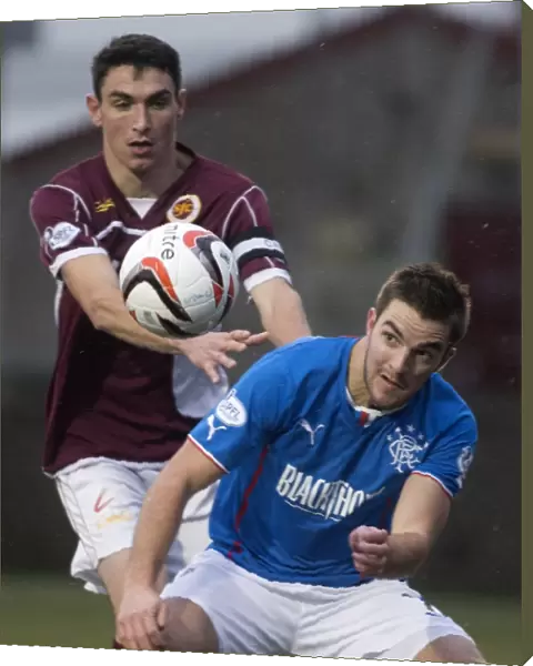 Rangers Andy Little Faces Off Against Stenhousemuir's Ross McMillan in Scottish League One Clash (2014)