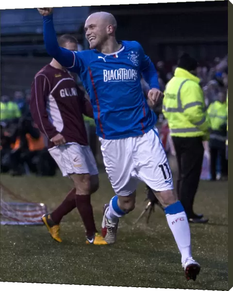 Rangers Nicky Law: Celebrating Goal in Scottish League One Match vs. Stenhousemuir (PA Wire)
