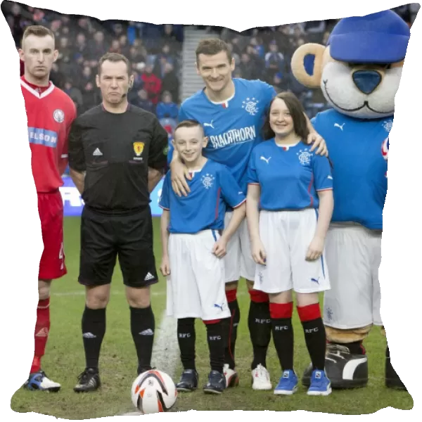 Rangers Football Club: Double Victory Celebration - Lee McCulloch and Mascots with Scottish League One and Scottish Cup at Ibrox Stadium (2003)