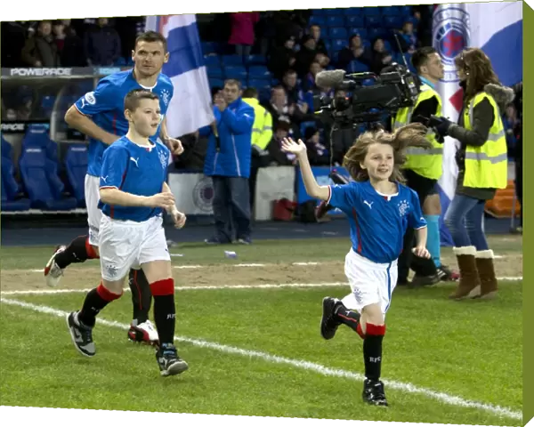 Rangers Football Club: Lee McCulloch and Mascots Kick-Off Scottish Cup Match at Ibrox Stadium (Champions & Cup Winners 2003)