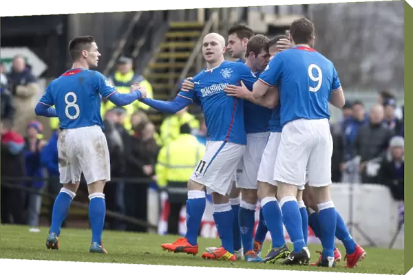 Rangers Nicky Law Scores the First Goal: Ayr United vs Rangers (Scottish League One) - Celebrating with Team Mates (2003 Scottish Cup Winners)