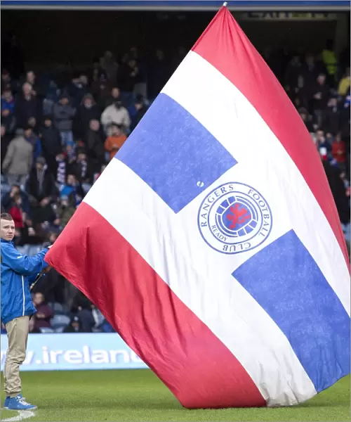 Tribute to Glory: Rangers Football Club Flag Bearers Honoring the 2003 Scottish Cup Victory