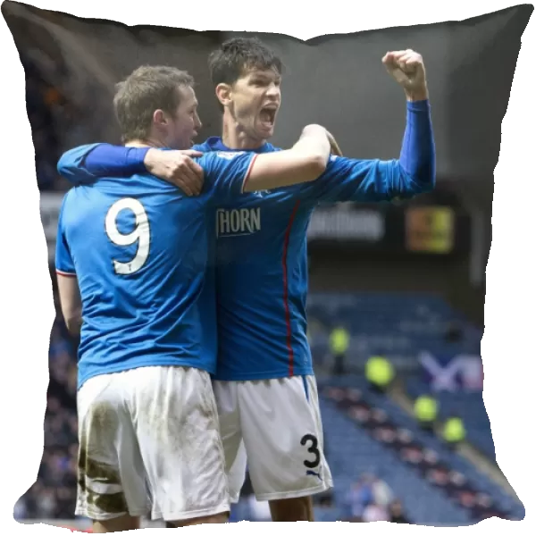 Rangers Football Club: Jon Daly and Emilson Cribari's Euphoric Moment as They Celebrate the 2003 Scottish Cup-Winning Goal at Ibrox Stadium