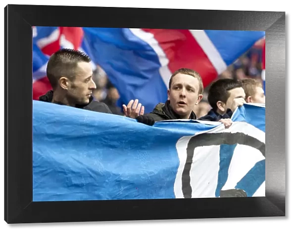 Rangers Football Club: Unforgettable 2003 Scottish Cup Victory Celebrations at Ibrox Stadium - Scottish Cup Winners Banner Waves Amidst Jubilant Fans