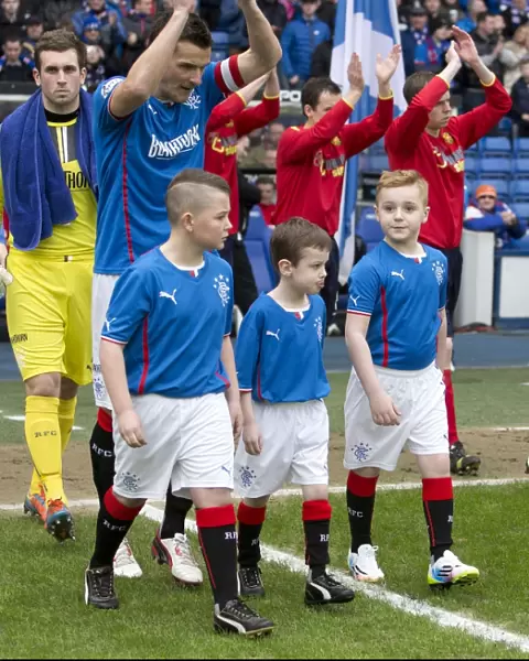 Rangers Football Club: Triumphant Scottish Cup Quarter Final Victory at Ibrox Stadium - Lee McCulloch and Mascots Celebrate (2003)