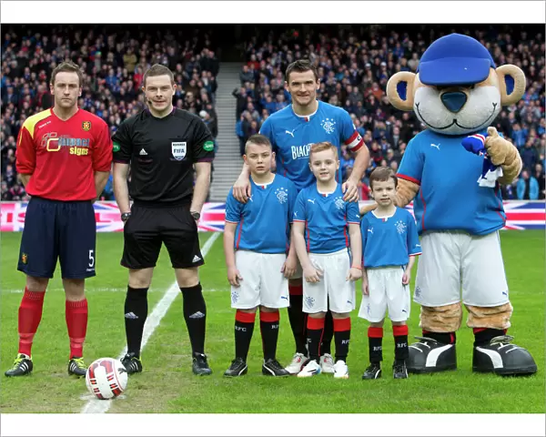 Rangers Football Club: Triumphant Quarter Final Victory in Scottish Cup - Lee McCulloch and Mascots Celebrate Glory (2003) - Scottish Cup Winners