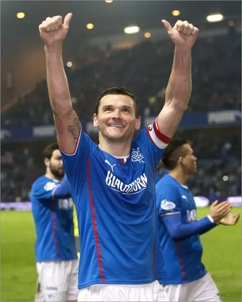 Rangers Football Club: Lee McCulloch's Title-Winning Celebration at Ibrox Stadium - Scottish League One Championship & Scottish Cup Victory (2003)