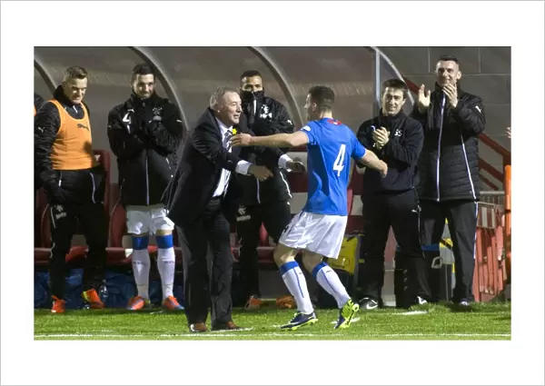 Rangers Fraser Aird and Ally McCoist: A Jubilant Moment in the Scottish Cup Quarter Final Replay Against Albion Rovers