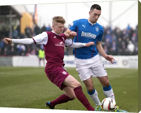 Clash at Gayfield Park: A Battle for the Ball - Rangers Lee Wallace vs Arbroath's Johnny Lindsay (Scottish League One Scottish Cup)