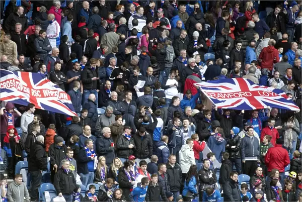 Rangers FC: Scottish Cup Semi-Final at Ibrox - Fans Triumphantly Display 2003 Winners Flag