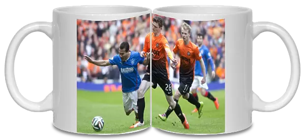 Dramatic Semi-Final Showdown: Peralta Fouled by Robertson at Ibrox Stadium (Rangers vs Dundee United, Scottish Cup)