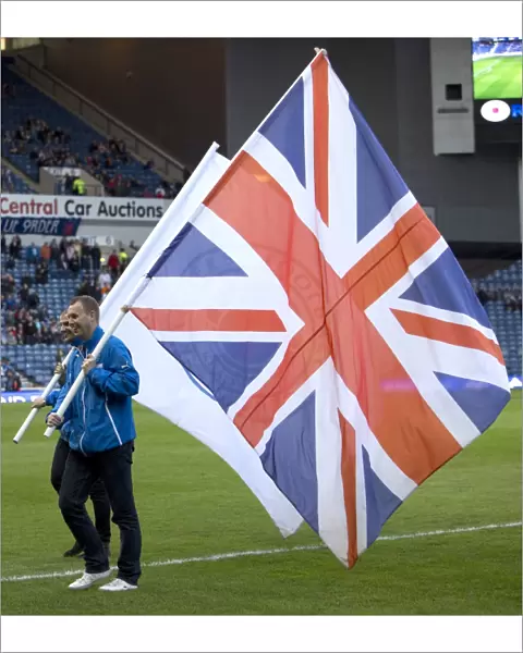 Tribute to Glory: Rangers Football Club's Flag Bearers Celebrate the 2003 Scottish Cup Victory