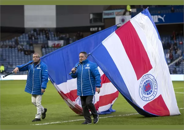 Tribute to Glory: Rangers Football Club - Flag Bearers Honoring the 2003 Scottish Cup Victory