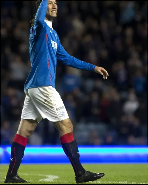 Rangers Bilel Mohsni Scores the Winning Goal in Scottish Cup Final at Ibrox Stadium (2003)
