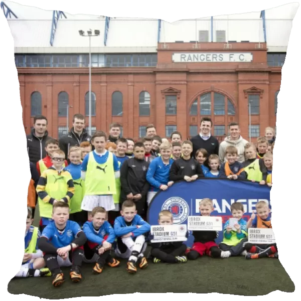 Rangers Football Club: Ibrox Complex - Easter Soccer School: Fraser Aird and Calum Gallagher Interact with Young Stars (Scottish Cup Winning Heroes)