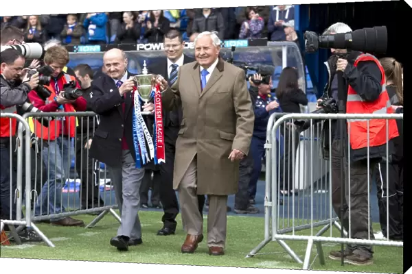 Rangers Football Club: Bobby Brown and Johnny Hubbard Celebrate League One Title Win at Ibrox Stadium