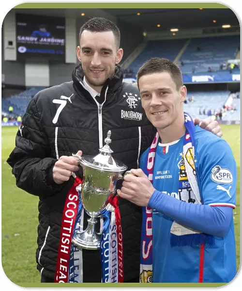 Rangers Football Club: League One Victory and Scottish Cup Triumph - Celebrating Champions: Lee Wallace and Ian Black at Ibrox Stadium