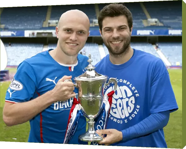 Rangers Football Club: Nicky Law and Richard Foster Celebrate League One Victory and Scottish Cup Triumph at Ibrox Stadium (2003)