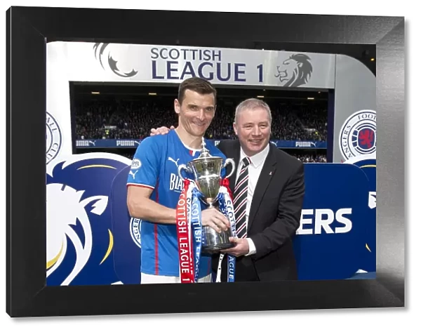 Rangers Football Club: League One Victory Celebration with Captains Lee McCulloch and Ally McCoist at Ibrox Stadium (2003) - Holding the League One Trophy