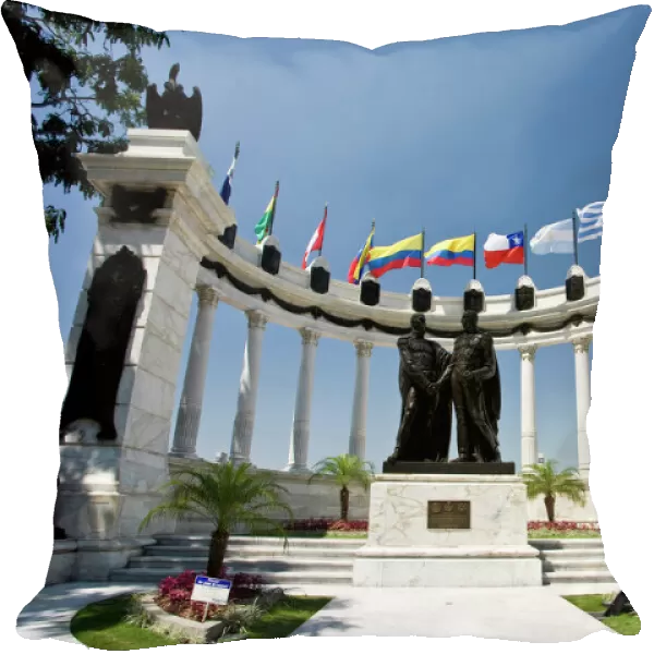 Ecuador, Guayaquil. La Rotonda monument depicts a meeting between Simon Bolivar