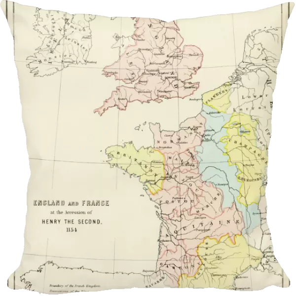 Map of England and France, 1154