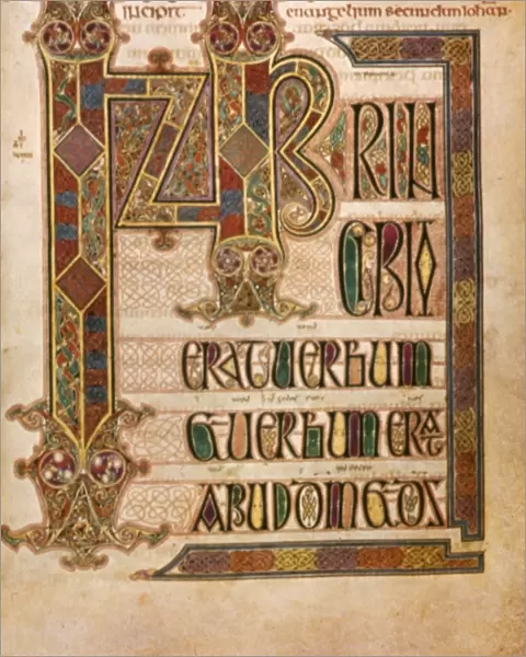 BOOK OF LINDISFARNE. The beginning of the Gospel of St. John, before 698 AD?
