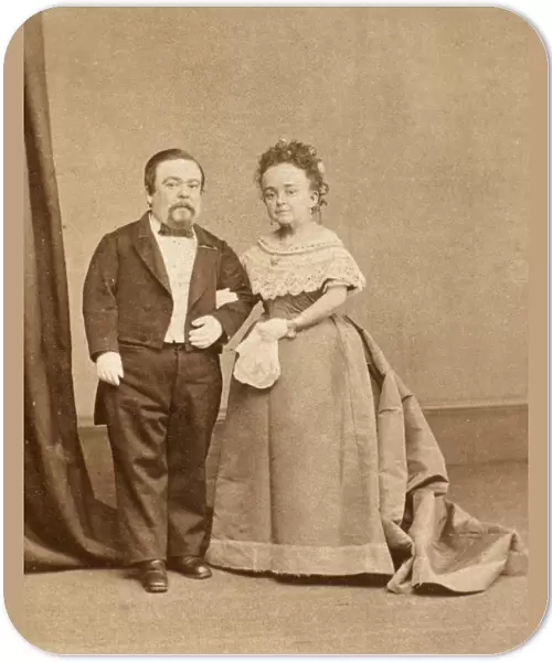CHARLES STRATTON AND WIFE. Charles Stratton (1838-1883), known as General Tom Thumb