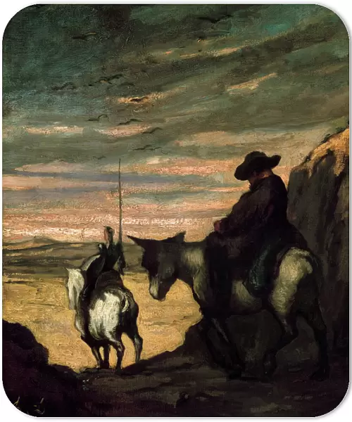 DAUMIER: QUIXOTE, 1866-68. Don Quixote and Sancho Panza. Oil on canvas by Honor