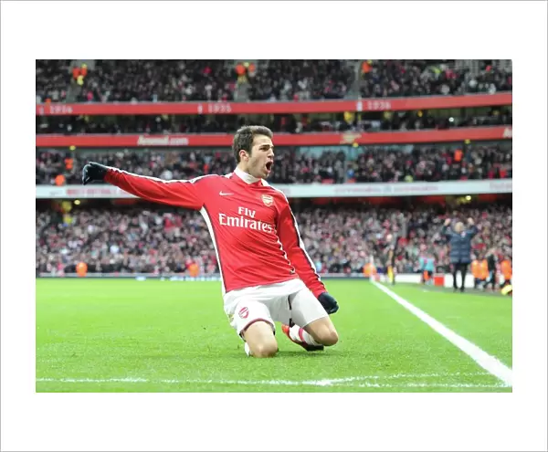 Cesc Fabregas Euphoric Moment: Arsenal's First Goal Against Aston Villa (3-0), Barclays Premier League, 2009