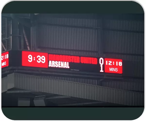 The scoreboard at Old Trafford shows the final score