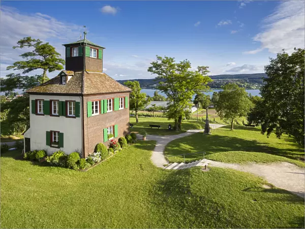 The Hochwart, the highest point on the island of Reichenau, Baden-Wuerttemberg, Germany