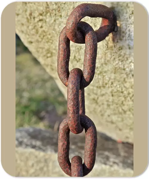 Old rusty steel chain