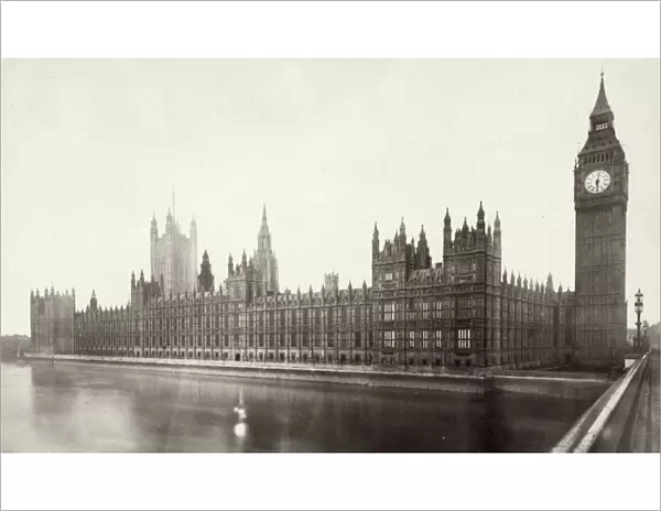 Big Ben. circa 1865: The Houses of Parliament or Westminster Palace on