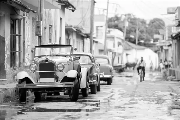 Old convertible car on street of Trinidad, Cuba