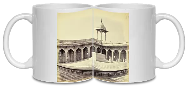 Secundra Bagh near Lucknow, the mausoleum of Akbar, the upper marble sarcophagus, c. 1860, India, Historic, digitally restored reproduction from an original of the period