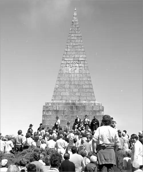 Knill ceremony, Knills Monument, St Ives, Cornwall. 25th July 1981