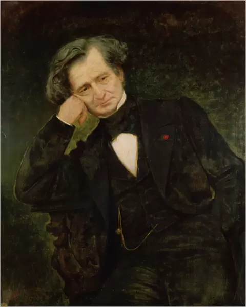 Portrait of Hector Berlioz (1803-69) (oil on canvas)