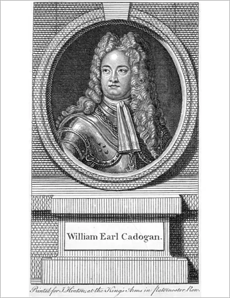 William, 1st Earl Cadogan (engraving) (b  /  w photo)