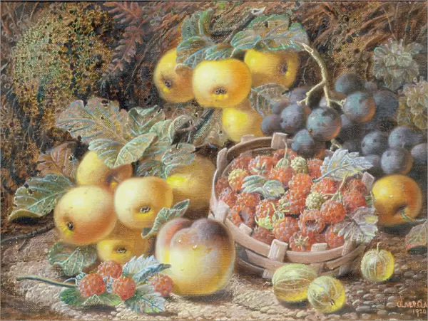 Still Life of Apples, Grapes, Raspberries, Gooseberries and Peach