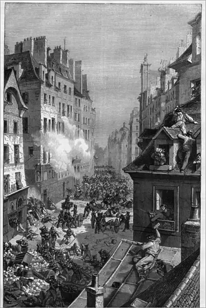 The Revolution of 1830. Combat in the faubourg Saint-Antoine
