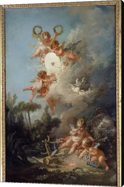 La cible d amour Painting by Francois Boucher (1703-1770) 1758 Sun