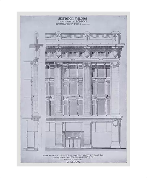 Selfridge Building, Oxford Street, London (litho)