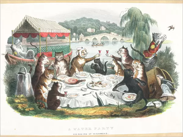 A Water Party - Picnicing at Richmond (chromolitho)