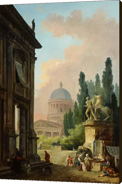 Imaginary View of Rome with the Horse Tamer of the Monte Cavallo