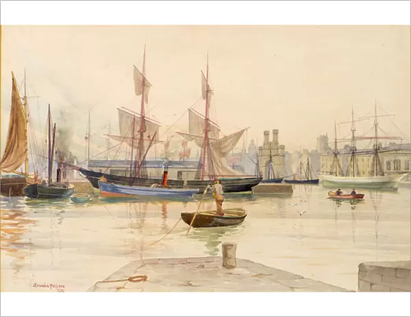 Dundee Docks with Whaling Vessels, 1888 (w  /  c)