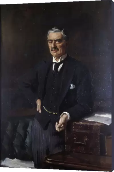 Portrait of Neville Chamberlain (1869-1940) (oil on canvas)
